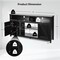 Costway 59'' TV Stand Media Center Console Cabinet w/ Barn Door for TV's 65'' Natural\Black\Coffee